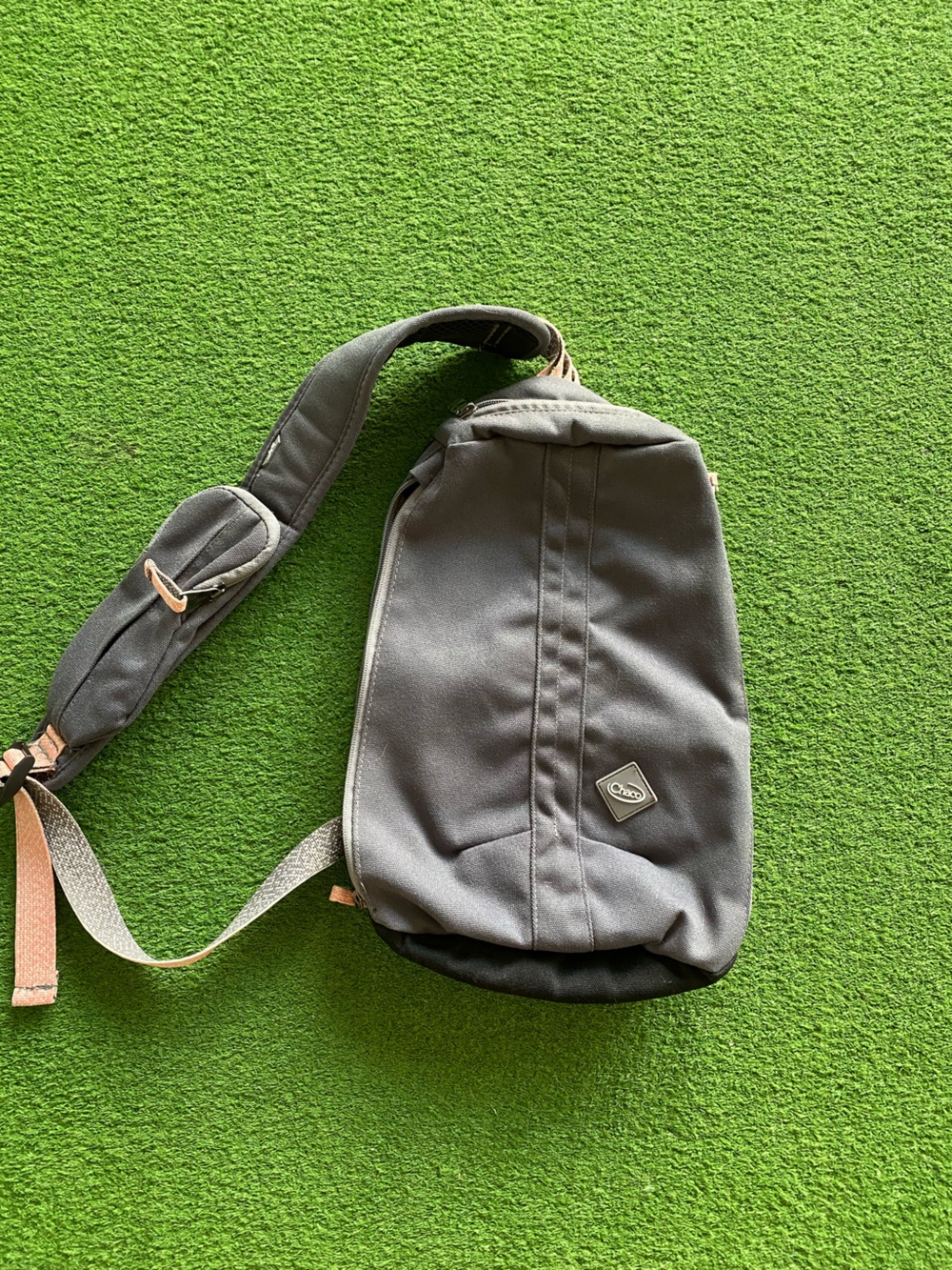 Chaco Gray and Pink Sling Backpack